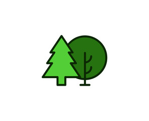Forest premium line icon. Simple high quality pictogram. Modern outline style icons. Stroke vector illustration on a white background. 