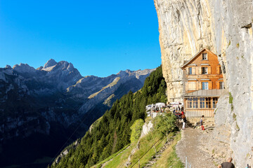 Fototapeta na wymiar Aescher Wildkirchli in Appenzell, Switzerland