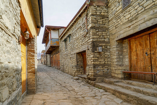Azerbaijan, the village of Lahic. An isolated hight mountain village. Cobblestone streets are lined with shops known for exquisite craftsmanship.