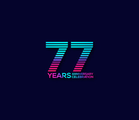 77 Year Anniversary Day background Concept