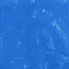 Modern contemporary acrylic background. Blue texture made with a palette knife. Abstract painting on paper. Mess on the canvas.