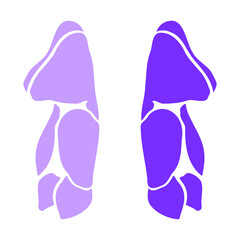 The imprint of flower of Aconite , logo icon in black and purple colors