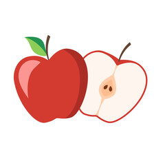 Apples on a white background. This creativity will bring success to your business project. Vector illustration.
