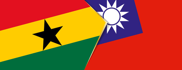 Ghana and Taiwan flags, two vector flags.