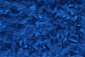 Modern contemporary acrylic background. Blue texture made with a palette knife. Abstract painting on paper. Mess on the canvas.