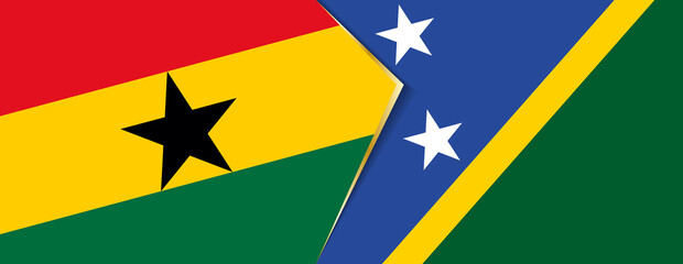 Ghana and Solomon Islands flags, two vector flags.