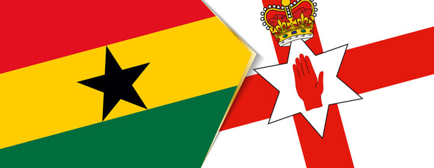 Ghana and Northern Ireland flags, two vector flags.