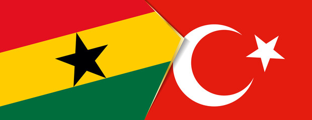 Ghana and Turkey flags, two vector flags.