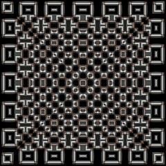 A decorative 3D background in a coffer style with recursive frames and panels.