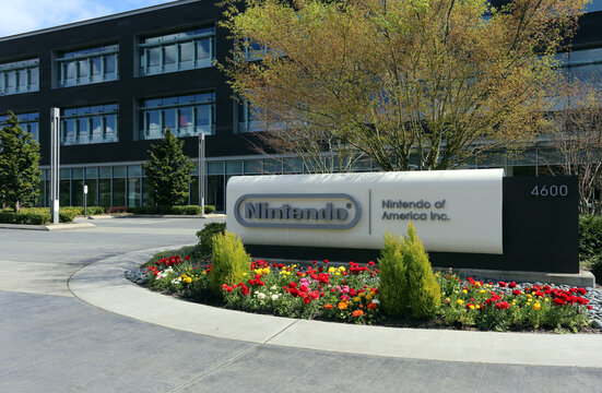 Redmond, WA, USA - April 15, 2017: The Nintendo of America headquarters in Redmond. Nintendo is one of the world’s largest video gaming companies.