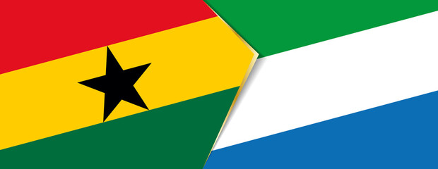 Ghana and Sierra Leone flags, two vector flags.