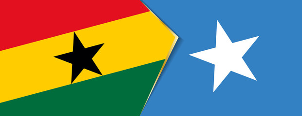 Ghana and Somalia flags, two vector flags.