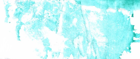 Fototapeta na wymiar Abstract watercolor background hand-drawn. Turquoise, blue, isolated on white background.