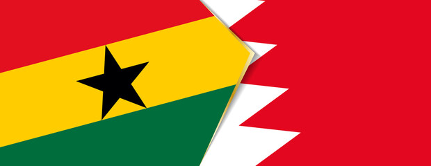 Ghana and Bahrain flags, two vector flags.