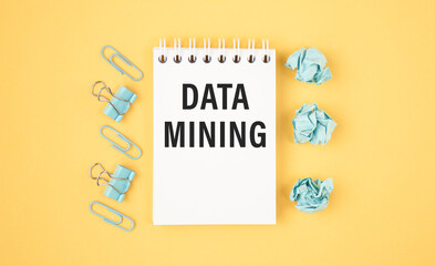 Data mining - text ON WHITE PAPER. Cryptocurrency news.
