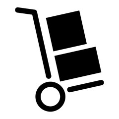 gz1036 GrafikZeichnung - german - Transportkarre Sackkarre Handkarre / Lieferung Symbol - english - hand truck icon / dolly with boxes on white background - delivery sign - simple concept - xxl g10153