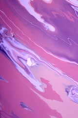 Abstract marble purple-pink background. The effect of natural stone. Acrylic paint flows freely and...