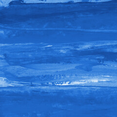 Modern contemporary acrylic background. Blue texture made with a palette knife. Abstract painting on paper. Mess on the canvas.
