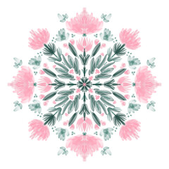 Pink floral mandala illustration