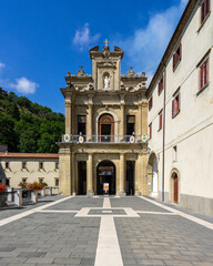 Fototapeta na wymiar Entrance of the catholic sanctuary of San Francesco di Paola, Calabria, Italy