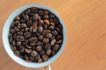 coffee beans in a cup