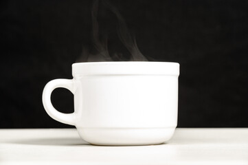 White Coffee Cup with Steam