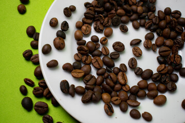 coffee beans on white plate
