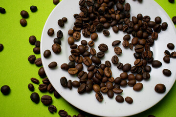 coffee beans on white plate
