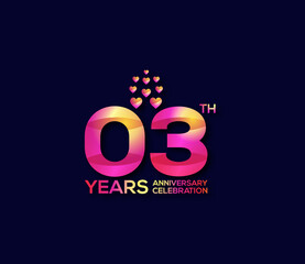 3 Year Anniversary Day background Concept
