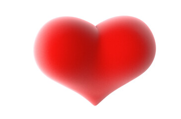 Valentines heart 3D render - -modern concept digital illustration of a soft red heart. Valentines concept illustration