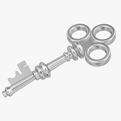 Key on white background.3D Rendering