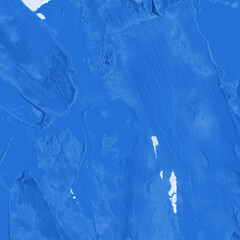 Modern contemporary acrylic background. Blue texture made with a palette knife. Abstract painting on paper. Mess on the canvas.