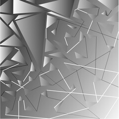 Abstract gray background like shards of mirrors and stripes. Vector layout design for presentations banners, flyers, posters and invitations. Eps10
