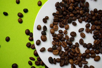 coffee beans on white plate
