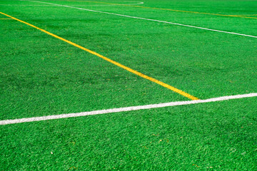 artificial football field with lines