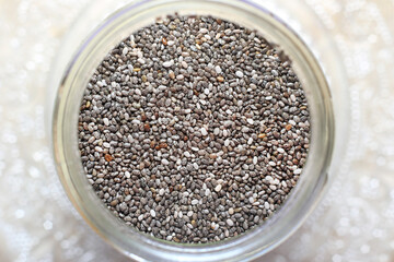 Chia Seeds in Glass Jar
