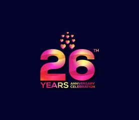 26 Year Anniversary Day background Concept