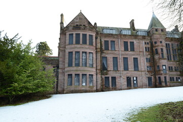 Mount Melville, former mansion, and abandoned maternity hospital, Craigtoun, St Andrews, Fife, in...
