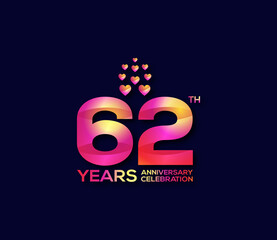 62 Year Anniversary Day background Concept