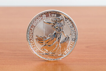 Silver Britannia, one of the most popular silver coins. 1oz silver coin.