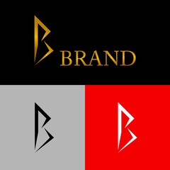 Vector symbol of letter B in gold and silver for your company with Reactive sample type