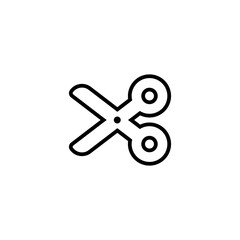 Scissor linear vector icon. Scissors cutting.