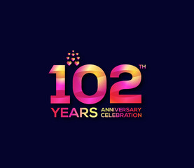 102 Year Anniversary Day background Concept