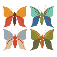set of butterflies