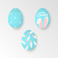easter eggs collection, cute design of easter eggs vector illustration