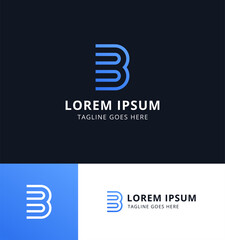 Modern letter b logo design. Icon template for brand with simple style and memorable shape.