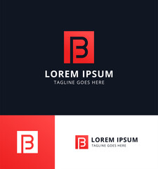 Modern square letter b logo design. Icon template for brand with simple style and memorable shape.