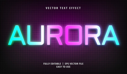 3D Aurora Text effect, Editable Text Style