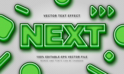 Next 3d text style effect with green color