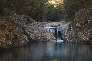 waterfall in the mountains